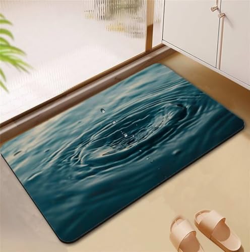Badezimmerteppich Water Badematte Rutschfester 80x120cm, Super Absorbierender Badteppich rutschfest Waschbar Duschvorleger Schnelltrocknend Badvorleger Badematte Dünne Stone Bath Mat Mats D4-835 Badezimmerteppich Water Badematte Rutschfester 80x120cm, Super Absorbierender Badteppich rutschfest Waschbar Duschvorleger Schnelltrocknend Badvorleger Badematte Dünne Stone Bath Mat Mats D4-835 von Songtt