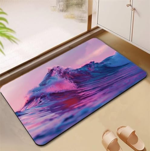 Badezimmerteppich Waves Badematte Rutschfester 60x100cm, Super Absorbierender Badteppich rutschfest Waschbar Duschvorleger Schnelltrocknend Badvorleger Badematte Dünne Stone Bath Mat Mats D4-841 Badezimmerteppich Waves Badematte Rutschfester 60x100cm, Super Absorbierender Badteppich rutschfest Waschbar Duschvorleger Schnelltrocknend Badvorleger Badematte Dünne Stone Bath Mat Mats D4-841 von Songtt