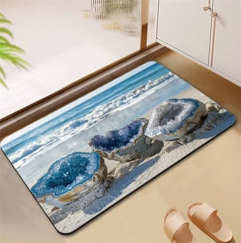 Badezimmerteppich Waves Badematte Rutschfester 60x100cm, Super Absorbierender Badteppich rutschfest Waschbar Duschvorleger Schnelltrocknend Badvorleger Badematte Dünne Stone Bath Mat Mats D4-846 Badezimmerteppich Waves Badematte Rutschfester 60x100cm, Super Absorbierender Badteppich rutschfest Waschbar Duschvorleger Schnelltrocknend Badvorleger Badematte Dünne Stone Bath Mat Mats D4-846 von Songtt