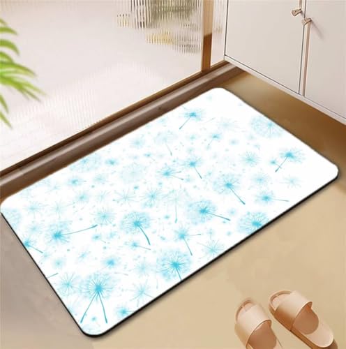 Badezimmerteppich Weiß Badematte Rutschfester 50x80cm, Super Absorbierender Badteppich rutschfest Waschbar Duschvorleger Schnelltrocknend Badvorleger Badematte Dünne Stone Bath Mat Mats D4-873 von Songtt