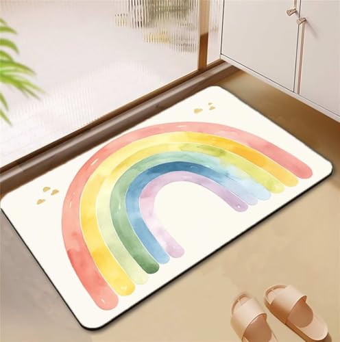 Badezimmerteppich Weiß Badematte Rutschfester 50x80cm, Super Absorbierender Badteppich rutschfest Waschbar Duschvorleger Schnelltrocknend Badvorleger Badematte Dünne Stone Bath Mat Mats D4-876 Badezimmerteppich Weiß Badematte Rutschfester 50x80cm, Super Absorbierender Badteppich rutschfest Waschbar Duschvorleger Schnelltrocknend Badvorleger Badematte Dünne Stone Bath Mat Mats D4-876 von Songtt