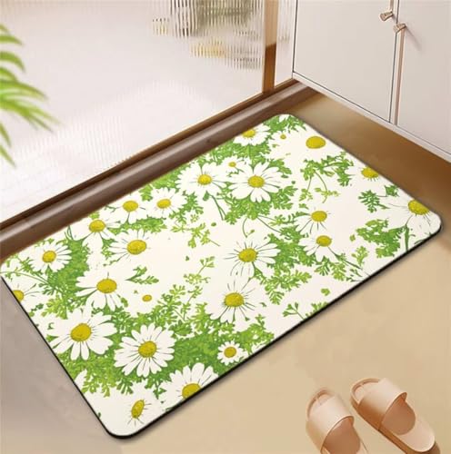 Badezimmerteppich Weiß Badematte Rutschfester 80x120cm, Super Absorbierender Badteppich rutschfest Waschbar Duschvorleger Schnelltrocknend Badvorleger Badematte Dünne Stone Bath Mat Mats D4-875 Badezimmerteppich Weiß Badematte Rutschfester 80x120cm, Super Absorbierender Badteppich rutschfest Waschbar Duschvorleger Schnelltrocknend Badvorleger Badematte Dünne Stone Bath Mat Mats D4-875 von Songtt