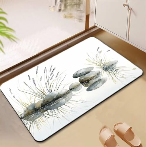 Badezimmerteppich White Badematte Rutschfester 80x120cm, Super Absorbierender Badteppich rutschfest Waschbar Duschvorleger Schnelltrocknend Badvorleger Badematte Dünne Stone Bath Mat Mats D4-861 Badezimmerteppich White Badematte Rutschfester 80x120cm, Super Absorbierender Badteppich rutschfest Waschbar Duschvorleger Schnelltrocknend Badvorleger Badematte Dünne Stone Bath Mat Mats D4-861 von Songtt