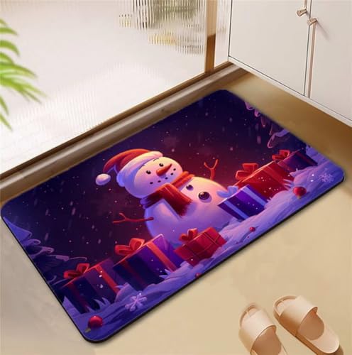 Badezimmerteppich Winter Badematte Rutschfester 140x200cm, Super Absorbierender Badteppich rutschfest Waschbar Duschvorleger Schnelltrocknend Badvorleger Badematte Dünne Stone Bath Mat Mats D4-887 Badezimmerteppich Winter Badematte Rutschfester 140x200cm, Super Absorbierender Badteppich rutschfest Waschbar Duschvorleger Schnelltrocknend Badvorleger Badematte Dünne Stone Bath Mat Mats D4-887 von Songtt