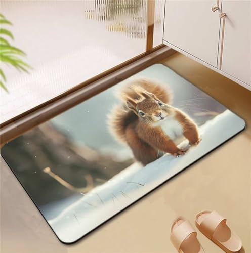 Badezimmerteppich Winter Badematte Rutschfester 50x80cm, Super Absorbierender Badteppich rutschfest Waschbar Duschvorleger Schnelltrocknend Badvorleger Badematte Dünne Stone Bath Mat Mats D4-892 Badezimmerteppich Winter Badematte Rutschfester 50x80cm, Super Absorbierender Badteppich rutschfest Waschbar Duschvorleger Schnelltrocknend Badvorleger Badematte Dünne Stone Bath Mat Mats D4-892 von Songtt