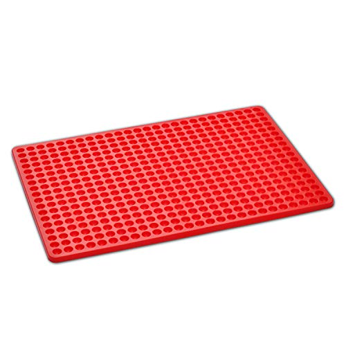 Songway Silikon Backmatte BPA-frei hitzebeständig 446 ℉ / 230 ℃ Schokoladenform Mini Backform für Haustier Kekse Fleisch Backen Kalorienreduzierung (Red) von Songway