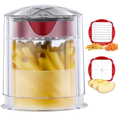 Pommes Frites Schneidegerät Gemüseschneider Kartoffel Zwiebelschneider Würfelschneider mit 2 Edelstahlklingen Manueller Handschneider für Obst Kartoffel Pommes Frites Wedge Zwiebel Ei Pommes Frites Schneidegerät Gemüseschneider Kartoffel Zwiebelschneider Würfelschneider mit 2 Edelstahlklingen Manueller Handschneider für Obst Kartoffel Pommes Frites Wedge Zwiebel Ei von Sonhomay