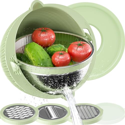 Sonhomay Küchensieb, 4-in-1-Sieb mit Rührschüssel-Set, drehbar, Obst- und Gemüse-Unterlegscheibe für Salat, Gemüse, Obst, Reinigung, Mischen Sonhomay Küchensieb, 4-in-1-Sieb mit Rührschüssel-Set, drehbar, Obst- und Gemüse-Unterlegscheibe für Salat, Gemüse, Obst, Reinigung, Mischen von Sonhomay