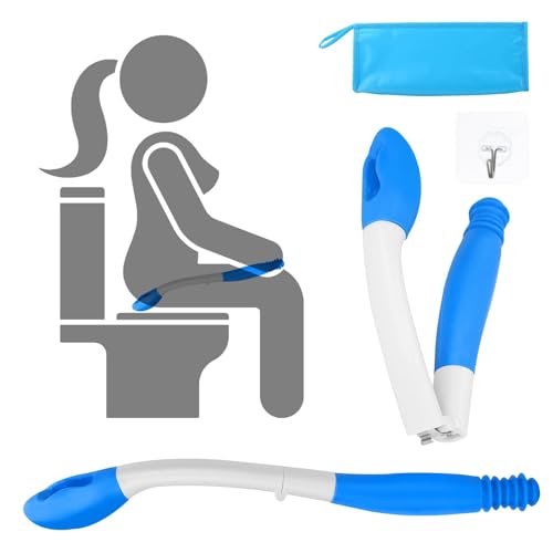Sonhomay Toilettenhilfe Werkzeug Toilettenhilfe zum Wischen Zusammenklappbare Wischhilfe mit großer Reichweite Selbsthilfe- Toilettenhilfe für eingeschränkte Mobilität von Sonhomay