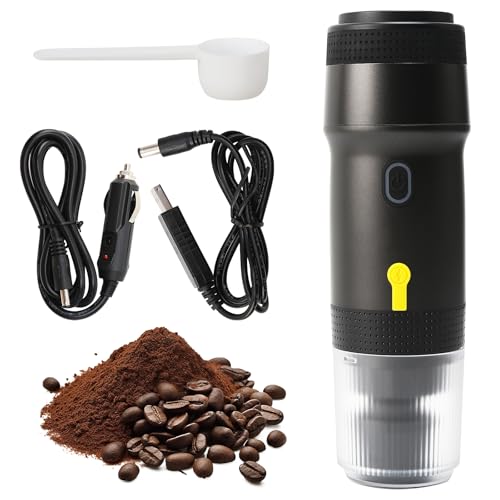 Sonhomay Tragbare Elektrische Espressomaschine Mini Kaffeemaschine 15 Bar Mini Auto Reise Kaffeemaschine Kompatibel mit gemahlenem Kaffee NS Kapsel für Camping RV Wandern Büro Reisen von Sonhomay