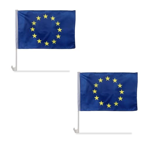 2er SET "Auto Flagge" Fahne WM Länder Fußball Fan Farbe: Europa von Sonia Originelli