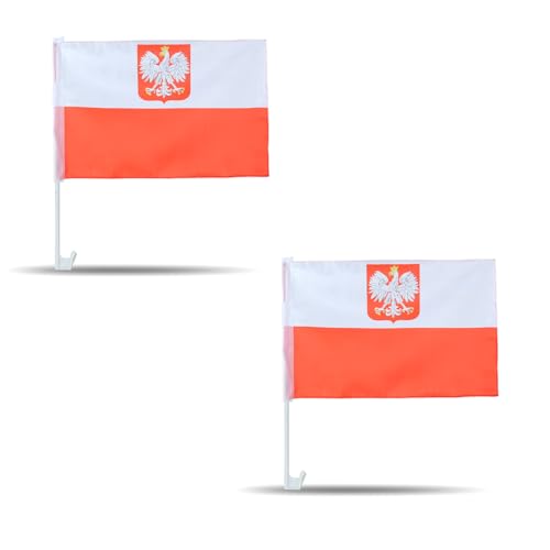2er SET "Auto Flagge" Fahne WM Länder Fußball Fan Farbe: Polen mit Wappen 2er SET "Auto Flagge" Fahne WM Länder Fußball Fan Farbe: Polen mit Wappen von Sonia Originelli
