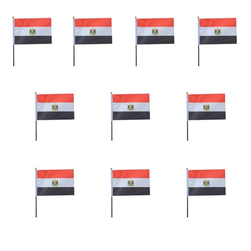 Sonia Originelli 10er Set Tischfahnen Handflaggen Mini Fähnchen Fussball Fan Anfeuern Farbe Ägypten Sonia Originelli 10er Set Tischfahnen Handflaggen Mini Fähnchen Fussball Fan Anfeuern Farbe Ägypten von Sonia Originelli