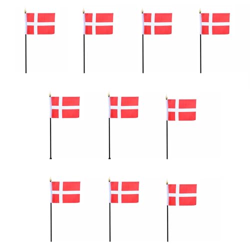Sonia Originelli 10er Set Tischfahnen Handflaggen Mini Fähnchen Fussball Fan Anfeuern Farbe Dänemark Sonia Originelli 10er Set Tischfahnen Handflaggen Mini Fähnchen Fussball Fan Anfeuern Farbe Dänemark von Sonia Originelli