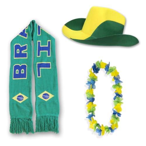 Sonia Originelli Fanset Fanartikel Cowboy Fan-Hut Strickschal Blumenkette EM WM Fussball Farbe: Brasilien Sonia Originelli Fanset Fanartikel Cowboy Fan-Hut Strickschal Blumenkette EM WM Fussball Farbe: Brasilien von Sonia Originelli