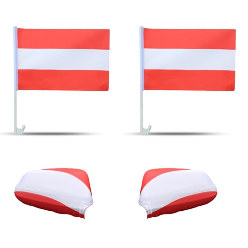 Sonia Originelli Fanset Fanartikel Fahnen für das Auto Spiegelfahnen Fensterfahnen WM EM, Farbe: Österreich Sonia Originelli Fanset Fanartikel Fahnen für das Auto Spiegelfahnen Fensterfahnen WM EM, Farbe: Österreich von Sonia Originelli