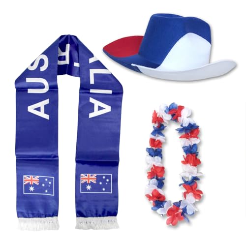 Sonia Originelli Fanset Fanartikel Fanhut Blumenkette Fanschal WM EM Farbe: Australien von Sonia Originelli