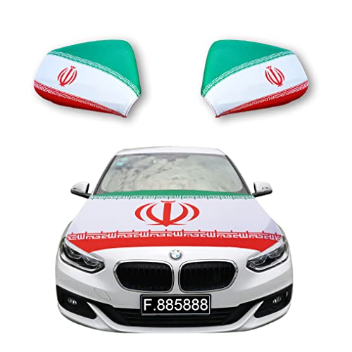 Sonia Originelli Fanset Fanartikel für das Auto Motorhaubenfahne Außenspiegelflaggen Fahne Flagge, Farbe: Iran von Sonia Originelli