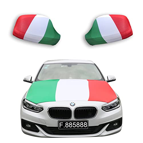 Sonia Originelli Fanset Fanartikel für das Auto Motorhaubenfahne Außenspiegelflaggen Fahne Flagge, Farbe: Italien von Sonia Originelli