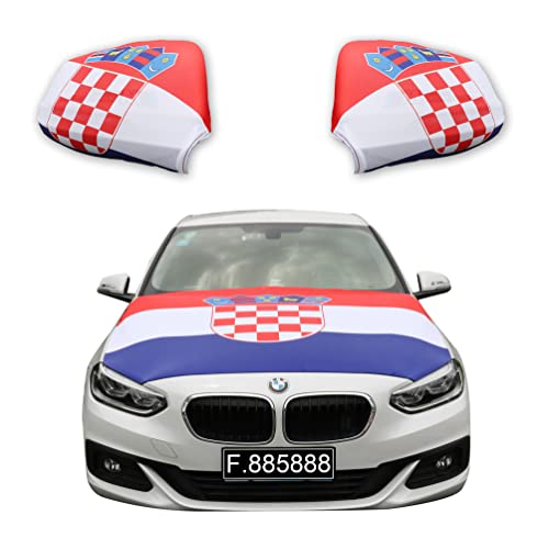 Sonia Originelli Fanset Fanartikel für das Auto Motorhaubenfahne Außenspiegelflaggen Fahne Flagge, Farbe: Kroatien von Sonia Originelli