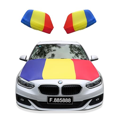 Sonia Originelli Fanset Fanartikel für das Auto Motorhaubenfahne Außenspiegelflaggen Fahne Flagge, Farbe: Rumänien von Sonia Originelli