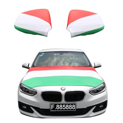 Sonia Originelli Fanset Fanartikel für das Auto Motorhaubenfahne Außenspiegelflaggen Fahne Flagge, Farbe: Ungarn von Sonia Originelli