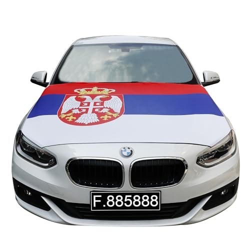 Sonia Originelli Motorhauben Fahne Autoflagge Überzieher Fanartikel WM EM Farbe: Serbien von Sonia Originelli