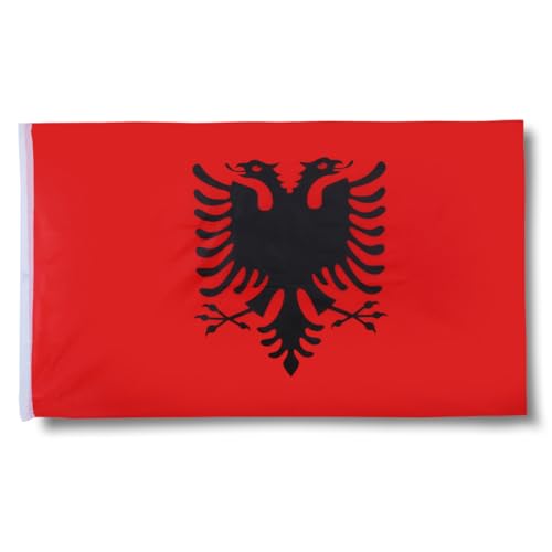 Sonia Originelli XXXL Fahne Flagge Stockfahne gross ca. 160 x 240 cm, Farbe: Albanien von Sonia Originelli