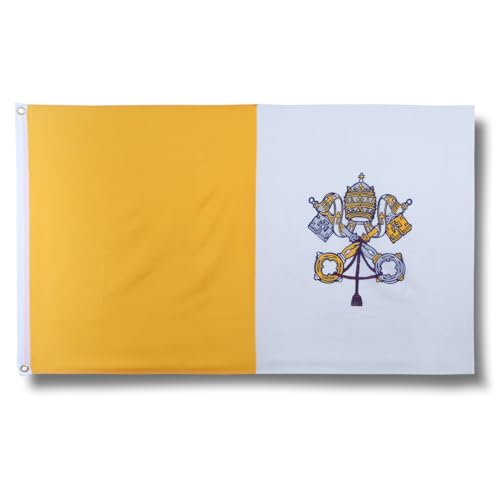 Sonia Originelli premium Fahne für jede Gelegenheit - hissfertig & wetterfest -Größe: ca. 90 x 150 cm, Farbe: Vatikan von Sonia Originelli