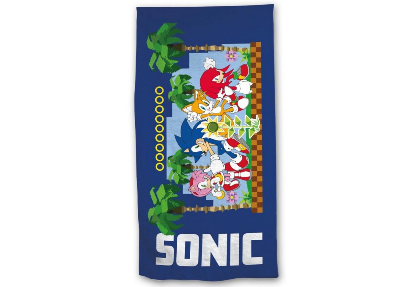 Sonic SEGA Strandtuch Sonic, Knuckles, Amy Rose Tails Mikrofaser Badetuch, Polyester, 70x140 cm von Sonic  SEGA