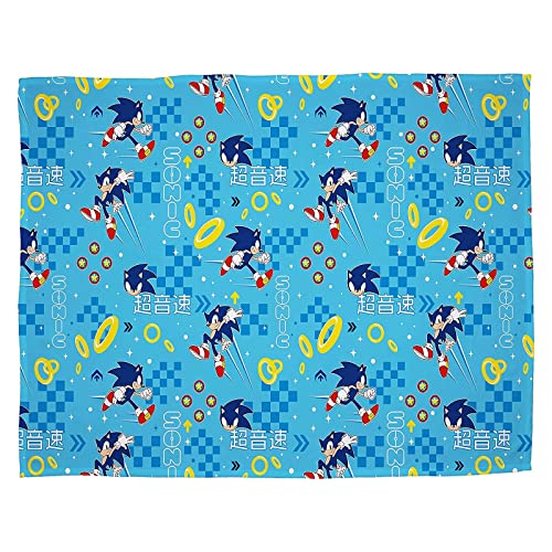 Character World Sonic The Hedgehog Fleecedecke, Blau von Character World