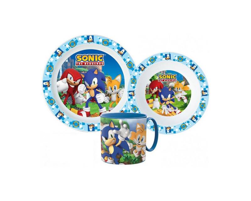 Sonic Kindergeschirr-Set Sonic the Hedgehog Geschirrset Mikroplastik + Becher 265 ml von Sonic