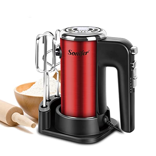 Sonifer Handrührgerät Elektrischer | 400 Watt Handmixer Edelstahl | 5 Geschwindigkeitsregler | Turbo- und Auswurf-Funktion | extrem leiser Motor | inkl. 2 Rührbesen und 2 Knethaken und 1 Sockel | Rot Sonifer Handrührgerät Elektrischer | 400 Watt Handmixer Edelstahl | 5 Geschwindigkeitsregler | Turbo- und Auswurf-Funktion | extrem leiser Motor | inkl. 2 Rührbesen und 2 Knethaken und 1 Sockel | Rot von Sonifer