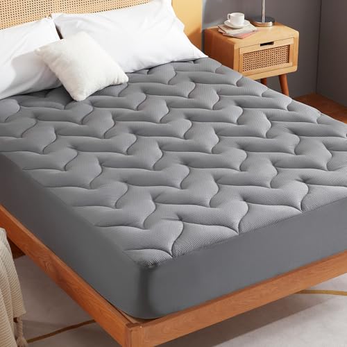 Sonive Matratzenschoner 90 x 200, Matratzenschutzbezüge Gesteppt, Matratzentopper mit 30 cm Tiefe Tasche, Atmungsaktive Bettdecke, Grau Sonive Matratzenschoner 90 x 200, Matratzenschutzbezüge Gesteppt, Matratzentopper mit 30 cm Tiefe Tasche, Atmungsaktive Bettdecke, Grau von Sonive