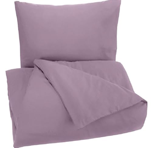 Sonive Mikrofaser Bettbezug-Set, Gefrostetes Lavendel, 135cmx200cm/ 80cmx80cmx1 von Sonive