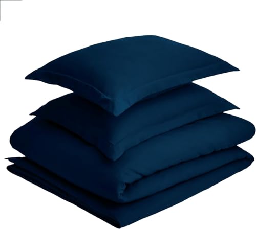 Sonive Mikrofaser Bettbezug-Set, Marineblau, 240cmx220cm/ 65cmx65cmx2 von Sonive