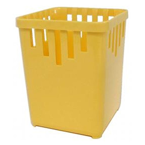 Bestecktrockner 1-teilig pastell-gelb Maße ca. 10 x 10 x 13,5 cm Besteckkorb Besteckkörbchen zum Trocknen von Besteck von Sonja-Plastic