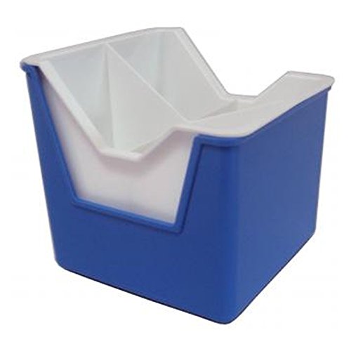 Bestecktrockner 2-teilig pastell-blau Maße ca. 12 x 12 x 13 cm Besteckkorb mit herausnehmbarem Einsatz Besteckkörbchen zum Trocknen von Besteck von Sonja-Plastic