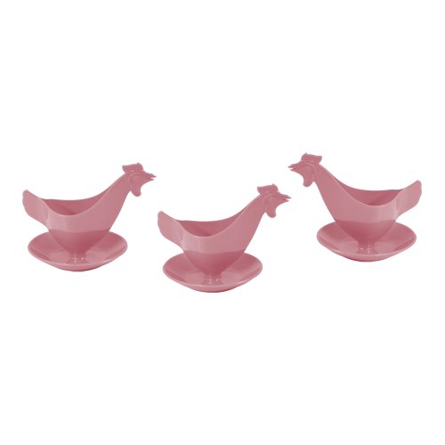 Eierbecher Huhn in hellen Farben 3er Set rosa, Hühnereierbecher von Sonja-Plastic