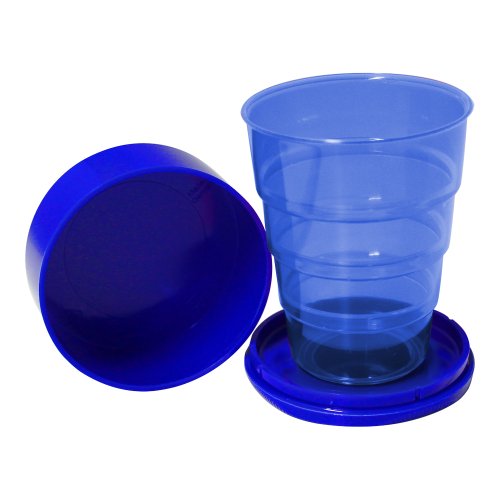 Klappbecher 200 ml leuchtblau aus Kunststoff DDR-Plastebecher Trinkbecher zusammenklappbar für unterwegs von Sonja-Plastic