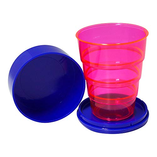 Klappbecher 200 ml leuchtrot aus Kunststoff DDR-Plastebecher Trinkbecher zusammenklappbar für unterwegs von Sonja-Plastic