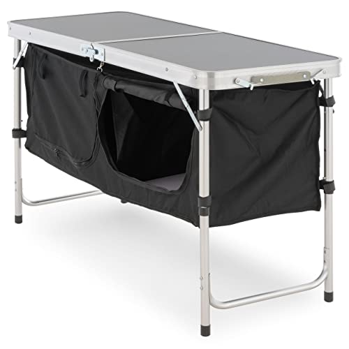 Sonlex Campingschrank faltbar Alu Campingtisch Falt-Schrank Arbeitsfläche höhenverstellbar Outdoor-Schrank Campingmöbel inkl. Tragetasche Klapptisch von Sonlex