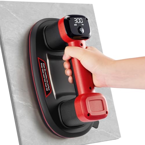 Elektrischer Saugheber, Akku Vakuum Saugheber, 26cm Saugheber Akku Fliesenheber, 2 Motoren, 300 KG Saugkraft, LCD-Display, 4000 mAh Akku, Glassauger für Glas, Fliesen, Porzellan von Sonlipo