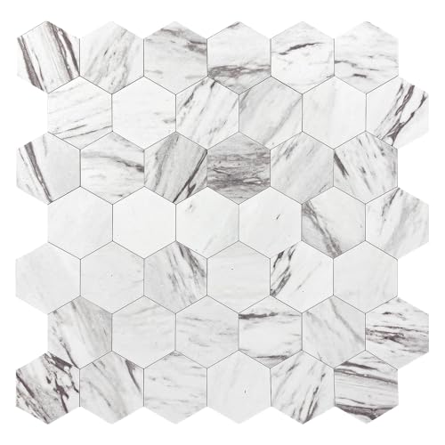 SonnaFs Inc:Luxuriöse und Selbstklebende Küchenrückwand -Einfache und Stilvolle Wandpaneele(Weiss-Matt,29cm x28.8cm x4mm)10robuste Spritzschutz-Klebefliesen WJS-135 Luxus+++ neues Modell 2025 von SonnaFs Inc