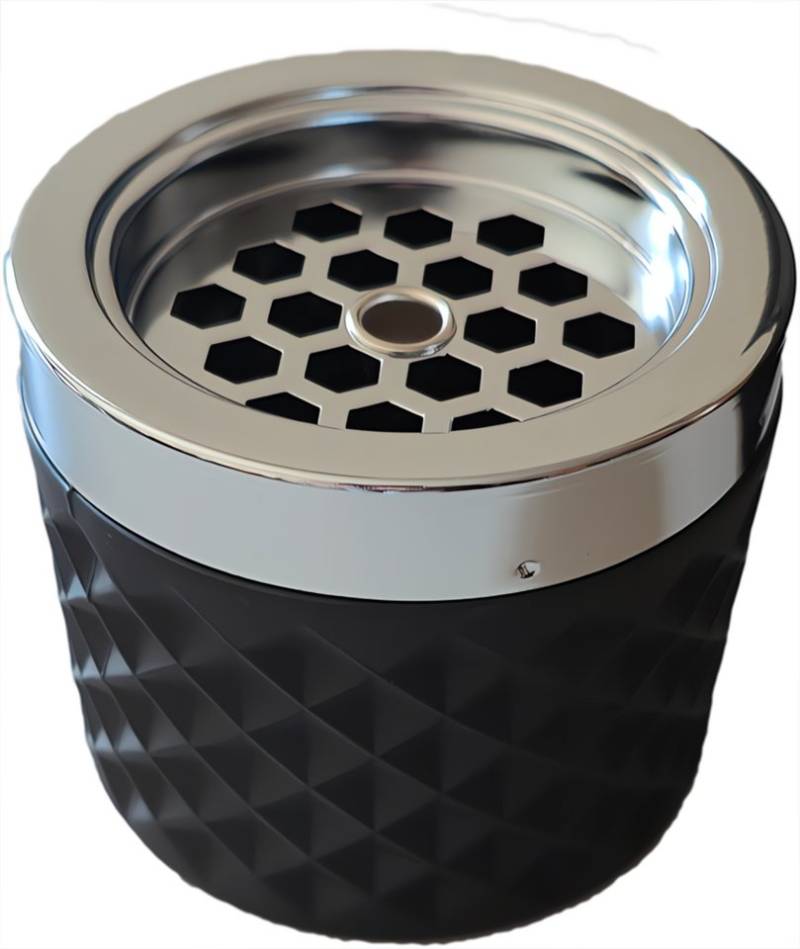 SonnenPartner Aschenbecher Sturm-Aschenbecher aus mattschwarzem Glas mit Metallkopf SonnenPartner Aschenbecher Sturm-Aschenbecher aus mattschwarzem Glas mit Metallkopf von SonnenPartner