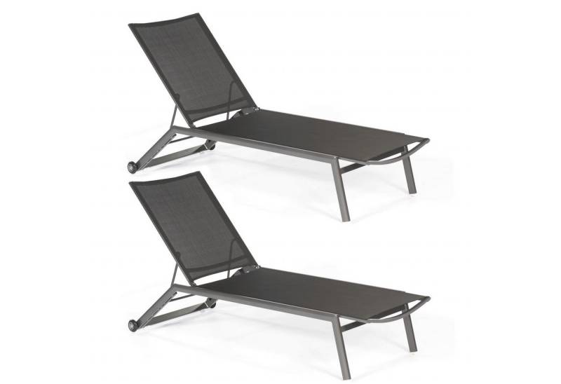 SonnenPartner Gartenliege Sonnenpartner 2er Set Sonnenliegen Sonoa Aluminium anthrazit/Textilen von SonnenPartner