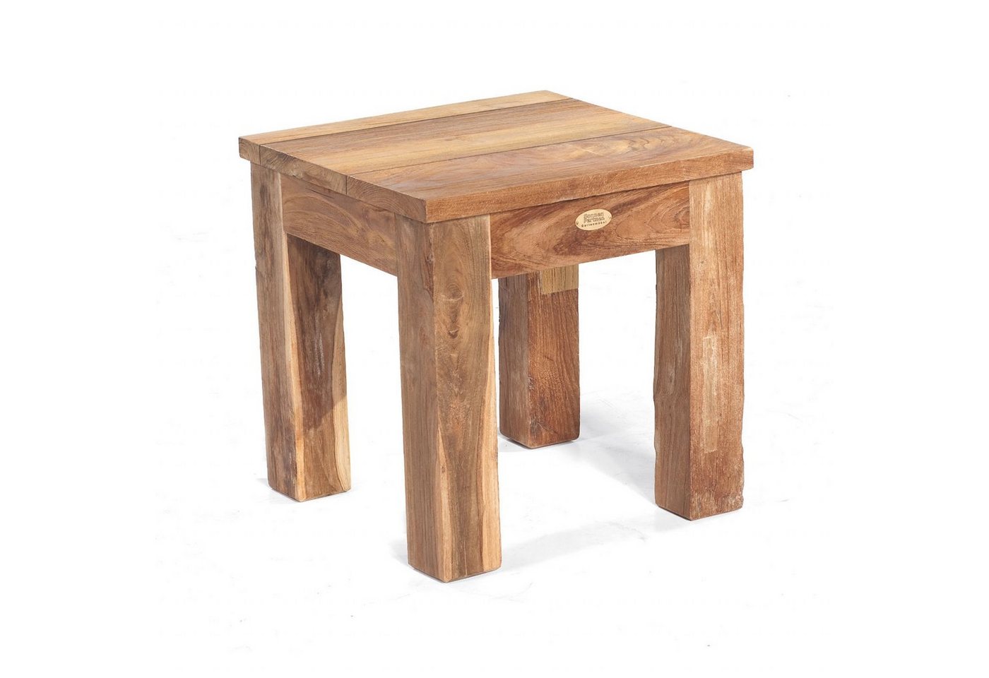 SonnenPartner Gartenlounge-Hocker Sonnenpartner Hocker Charleston 45x45 cm Teakholz Old Teak Sitzhocker von SonnenPartner