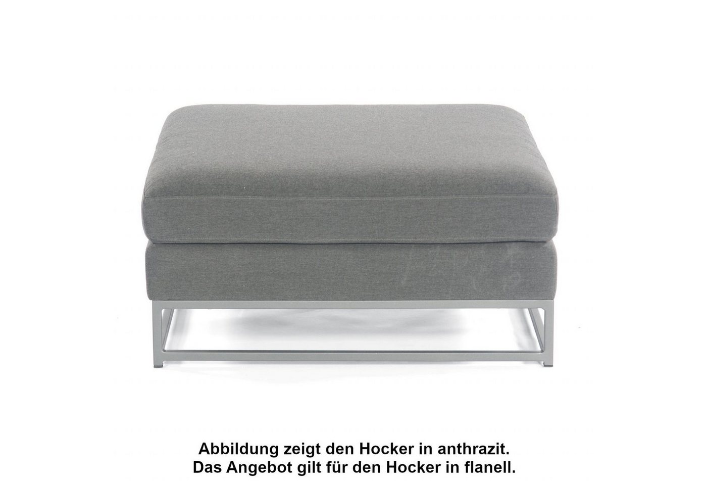 SonnenPartner Gartenlounge-Hocker Sonnenpartner Lounge-Hocker Unique Aluminium mit Kissen flanell von SonnenPartner