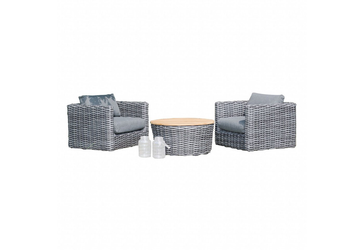 SonnenPartner Gartenlounge-Set Sonnenpartner 3-teilige Lounge-Sitzgruppe Sands Aluminium mit von SonnenPartner