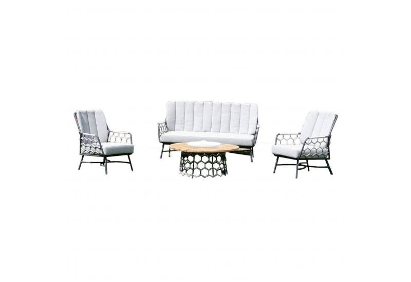 SonnenPartner Gartenlounge-Set Sonnenpartner 4-teilige Lounge-Sitzgruppe Yale mit Tisch Aluminium von SonnenPartner